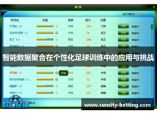 智能数据聚合在个性化足球训练中的应用与挑战